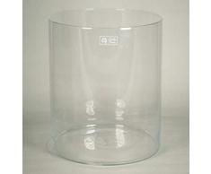 INNA-Glas Portacandela Titus, Cilindro/Rotondo, Trasparente, 35cm, Ø 30cm - Vaso in Vetro/Portalumino Decorativo
