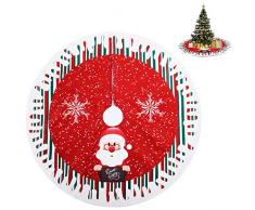 KATELUO Gonna Albero di Natale Rosso, Tappeto Albero di Natale Effetto Neve, Copertura Base Albero Natale, Tappetino Albero di Natale per Casa Vacanza Decorazione per Albero di Natale (80 cm)