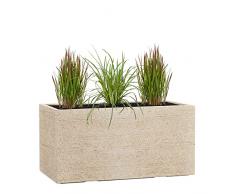 Pflanzwerk® Fioriera Vaso di Fiori Vetroresina TUB Antico Rena 45x100x45cm *Fioriera Resistente al Gelo* *Protezione UV* * Beni di qualità*