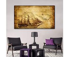 Dipinti su tela Antico veliero Poster e stampe vintage da parete Poster e stampe Immagini di opere darte Soggiorno camera da letto Decor 27,5 x43,3 (70x130 cm) Senza cornice