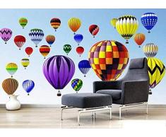 ZZXIAO Minimalismo geometrico della mongolfiera viola fotomurali poster murale Soggiorno camera letto minimalista tv sfondo-150cm×105cm