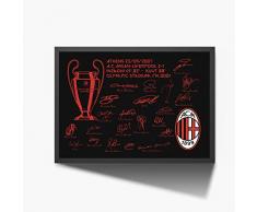 ANDSAL A3 Milan Champions League 06/07 Pirlo Inzaghi Maldini Poster Incorniciato Decorativo Firmato Regalo Autografo Stampato Idea Regalo Appossionati Di Cinema (Cornice Bianca) (Cornice Nera)