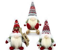 Gehydy Gnomi Natalizi Set di 3 Decorazioni Natalizie Gnomi Natale Gnomo Natalizio Elfi Christmas Decorations Home Decor per Casa Cucine