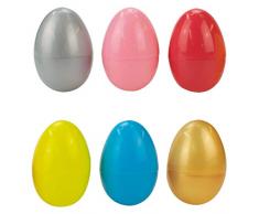 6 x Uova Pasquali Colorate Vuote da Riempire con Sorpresa - Plastica - per la Caccia Alle Uova di Pasqua - da TRIXES