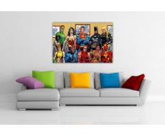JUSTICE LEAGUE PER FOTO DI FAMIGLIA, DC COMICS, MOTIVO SUPEREROI POP ART-TELA ARTISTICA DA PARETE CON STAMPA FOTO-DECORAZIONI DA PARETE, MOTIVO: SUPEREROI, CORNICE, MOTIVO: SUPERMAN BATMAN E WONDER WOMAN Europeo 0- A4 - 12" X 8" (30CM X 20CM)