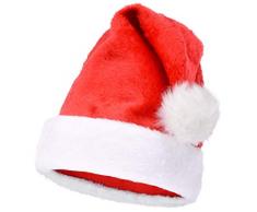 Alsino - Cappello di Babbo Natale per adulti, morbido, con pompon, WM-91 peluche rosso, Taglia unica