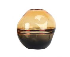 Vaso Moderno a Forma di Bottiglia Vaso in Vetro per Fiori Vaso Art Nouveau Adatto per la Decorazione di Interni ed Esterni (Color : Gold, Size : 6×6×16cm)