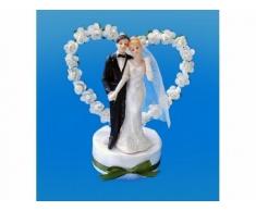 PartyDeco Statuina per Decorazione Torta Nuziale Sposi con, Bianco, 15 cm