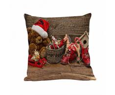 Cuscino di Christmas, Longra Coperture del Cuscino del Lino di 45cmX45cm di Natale (F)