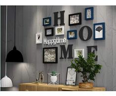 Pink Paws Cornice Portafoto fotogramma Collage in Legno Massiccio Combinato Soggiorno Cornice Creativa Ristorante Sfondo Decorazione della Parete (Blu)