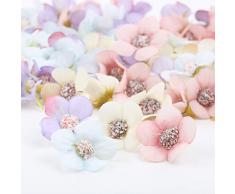 VINFUTUR 80 Pz Fiori Artificiali Margherita Teste di Fiori Finte Seta per Bouquet da Sposa DIY Matrimoni Decorazioni di Festa Casa Centrotavola