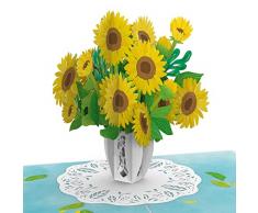 papercrush® Biglietto pop-up Girasoli - Cartolina dauguri 3D per moglie, fidanzata e mamma (biglietto di compleanno, festa della mamma, buon miglioramento, ringraziamento, Pasqua)