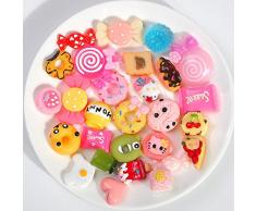 Lotto 100pcs colore misto Assort cute snack food cake Candy dolci fiore scrapbooking resina Flatback cabochon decorazione a mano di fascino Pasqua DIY Craft kit forniture