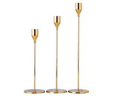 Nuptio 3 Pezzi/Set Portacandele Matrimonio Pranzo, Centrotavola Portacandele Cono, Cena doro a Lume di Candela Ornamenti da Tavolo per Matrimoni