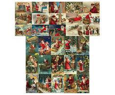 Cartoline di Natale, 30Pezzi Biglietti di Natale,Regalo Natale Cartoline Biglietto Auguri Natale,Vintage Cartoline di Natale