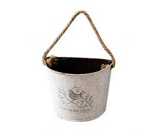 Cabilock Fioriera sospesa da parete, semicircolare, vaso da balcone vintage, vaso da fiori da appendere alla parete, fioriera da balcone, vaso da giardino