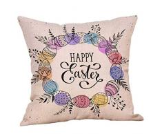 Fittingran Federa casa, Felice Pasqua tiro federe Decorazioni Piazza Cuscino Copertina Decorativa 17,7"x 17,7" (C)