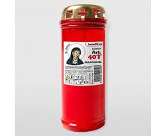 La Briantina Cero Votivo Cimitero 40L S. Rita, di Paraffina, Rosso, Resistente alle Intemperie, 17xø6,5 cm