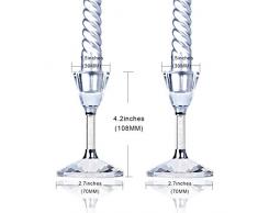 H & D elegante K9 trasparente cilindrico candelabro portacandela in vetro portacandela Home Decor, Cristallo, Pack of 2, large