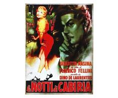 KUSTOM ART Poster da Parete Serie Locandine Film Famosi (Le Notti di Cabiria) Senza Cornice. Stampa Artistica su Carta Patinata 40x30 cm