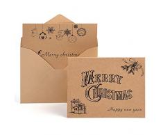 Kuuqa Auguri Natalizio Carte Buon Natale Auguri Biglietti con Buste e Adesivi (36 Pacco)