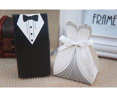 50pz Bomboniere Matrimonio Scatole Ambito Sposa Porta Confetti Segnaposto Regalo