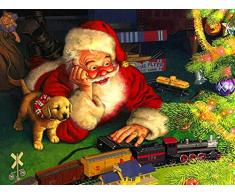 Viiegor 5D Diamond Painting Kit Completo Natale, Fai da Te Pittura Diamante Babbo Natale, Trapano Completo Ricamo Punto Croce con Strass Arte E Artigianato Decorazione per Casa E Pareti 30x40cm
