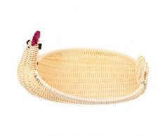 TOYANDONA Pasqua Rattan Cestino Tessuto di Pollo Cestino di Pasqua per Caramelle di Frutta Uova di Pasqua Cestino Contenitore di Festa di Pasqua Fornisce Beige L