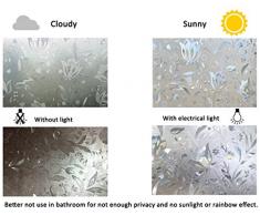 rabbitgoo Pellicola Privacy Pellicola per Finestre Vetri 3D Fiori Decorative Autoadesive Anti-UV Controllo di Calore 90cm x 200cm con Effetto Arcobaleno Anti-UV per Casa Bagno Cucina (New Version)