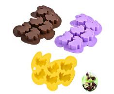 SUNSK Stampo in Silicone Pasqua Stampi Cioccolato Coniglio Stampi per Torte Pasquali Coniglio Stampi per Sapone per Gelatina Budino Candele Stampo da Forno 3 Pezzi