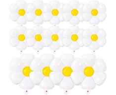 Palloncini a margherita, 14 palloncini a forma di margherita, per una o due decorazioni per feste a tema margherite, per feste di compleanno, baby shower, matrimoni, margherite, decorazioni bianche