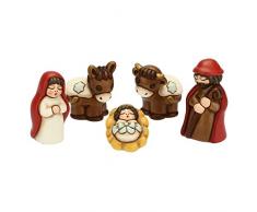 THUN - Mini Presepe Classico 2019 con Capanna Grande a Stella Cometa - Ceramica - 20x10x18 cm