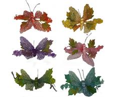 Farfalle per Albero di Pasqua Decorazioni pasquali arredo addobbi casa Set da 6 Colorate 20cm