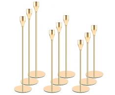 YUTUY Portacandele in metallo,Candelabro Set di 9 Oro Portacandele,Candelabro Moderno,Centrotavola Portacandele Cono,Candeliere da Tavolo Ornamento Decorazioni per Matrimoni,Compleanni,Natale