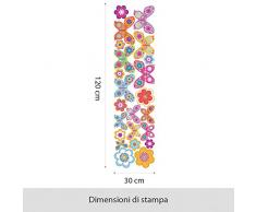 wall art r00409Â Wall Sticker per Bambini Farfalle e Fiori, Wallpaper, Multicolore, 30Â X 120Â X CM