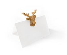 30 pezzi elegante segnaposto con un cervo dorate di Natale o anche unterm anno come come decorazione da tavolo