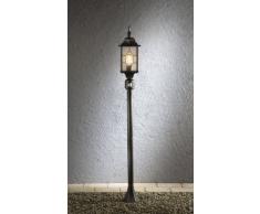 Konstsmide 7249-759 Milano - Lampione in Alluminio Laccato con sensore di Movimento, 16 x 16 x 131 cm (Larghezza x profondità x Altezza), 1 x 60W, IP43, Colore: Nero/Argento