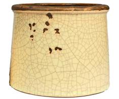 Vaso Fioriera VINTAGE Vaso cilindro Cod: FY013 Mis: Cm. 12,7x12,7x10 Col: beige Mat: ceramica Vasi per Fiori E Piante decorativo Centrotavola per la Casa Interno Esterno Giardino - Arredamento casa in ceramica portapenne, VASO