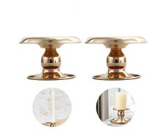 Wenlai 2 Pezzi Portacandele, Decorazioni Candelabro, Accessori Decorazioni Tavolo Porta Candele, Portacandele in Metallo, Stile Europeo, Candelabro Vintage, per Tavolo, Casa, Matrimoni, Feste(doro)