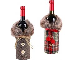 Sacchetti Della Copertura Della Bottiglia di Vino di Natale,Rosso Copertura della Bottiglia di Vino Sacchetti 2 PCS Brutto Maglione Bottiglia di Vino Borse per Decorazione da Tavola di Natale