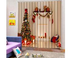 LIOOBO tenda di natale tenda impermeabile vivido albero di natale tende della finestra per camera da letto soggiorno balcone festa di natale