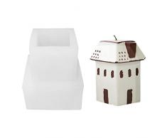 Xuanshengjia Muffa della Candela della casa della Neve dellalbero di Natale, Muffa della Candela della Forma della casa della Neve dellalbero di Natale Stampo per Sapone Fatto a Mano Fai da Te