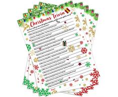 55 Pezzi Natale Gioco a Quiz Festa a Tema Natalizio Giochi di Indovinare Attività di Festa Decorazioni Annuali per Feste Festive Giochi da Tavolo di Carte Articoli per Feste