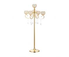 Candelabro di cristallo a 5 bracci Centrotavola oro Portacandele per matrimonio Hone Decor 115 cm alto candeliere portacandele per centrotavola decorazione per feste