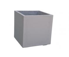Vaso Fioriera in cemento bianco cm 60 x 60 x h.63 da esterno arredo giardino Fioriere per arredo urbano Made in Italy produzione artigianale