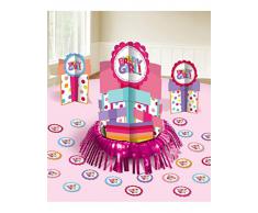 amscan International Micro Zone - Kit di Decorazioni da Tavolo per Feste di Compleanno, con Motivo Birthday Girl