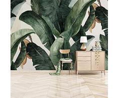ZZIAO Carta da parati Foglie di banano grande murale Wallpape soggiorno decorazione della parete fotomurali poster murale Soggiorno camera letto minimalista tv sfondo-430cm×300cm