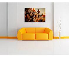 Ganesha tradizionale tailandese Formato divinità: 100x70 su tela, enorme XXL Immagini completamente Pagina con la barella, stampa d'arte su murale con la struttura, più economico di pittura o pittura ad olio, nessun manifesto o poster