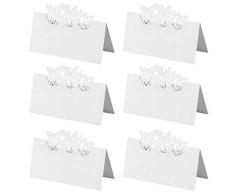 Segnaposti,Farfalla Cartellini Segnaposto 50 Pack Bianco Segnabicchiere 3D Nome Luogo Carte per Compleanno Matrimonio Natale Festival Nozze Banchetti 9 * 12CM