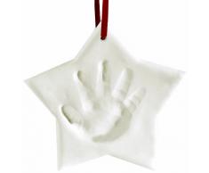 Pearhead, Decorazione natalizia a forma di stella con impronta del bebè, Bianco (weiß)